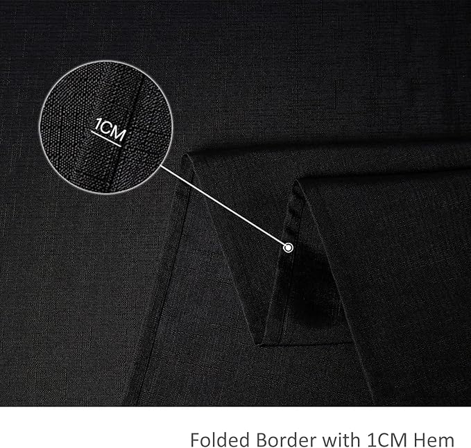 maxmill Slubby Texture Tablecloth Water Resistance Antiwrinkle Spillproof Soft Washable Jacquard Table Cloth for Dining Room, Buffet Banquet Parties Holiday Dinner, Rectangular 60 x 104 Inch, Black