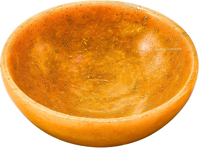 Yellow Jasper Crystal Bowl - 3 Inch Decorative Bowls for Room and Home Decor - Gemstone Healing Crystals for Elegant Display, Positive Energy Balance and Gift
