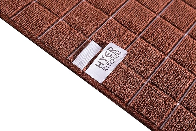 Microfiber Dish Towels - Soft, Super Absorbent and Lint Free Kitchen Towels - 8 Pack (Lattice Designed Brown Colors) - 26 x 18 Inch