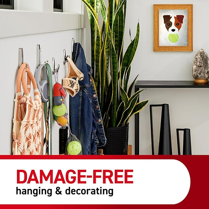 Command Large Matte Black Double Hooks, 2 Hooks and 2 Strips, Damage Free Hanging Wall Hooks with Adhesive Strips, No Tools Coat Hooks for Hanging Home Decor, Holds up to 4 lb