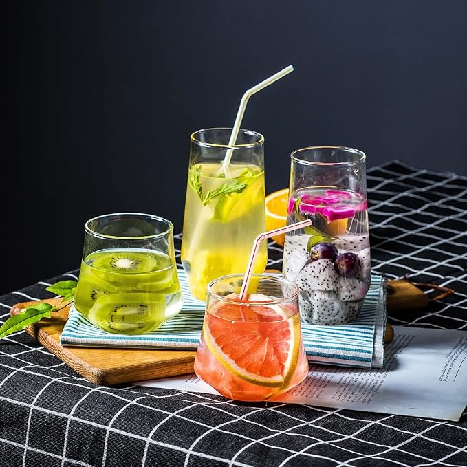 High Borosilicate Square Glass Milk Cup Heat-Resistant Tea Water Juice Cup Cold Drink Beer Crystal Mug(450ml)
