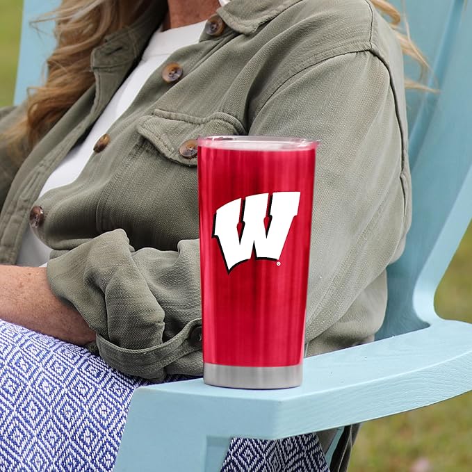 Logo Brands 20 oz Powder Coat Tumbler- Insulated Tumbler with Lid for Water, Iced Tea or Coffee, Smoothie and More