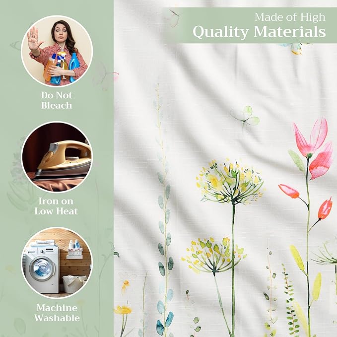 Maison d' Hermine Cloth Napkins Set of 4 100% Cotton Everyday Reusable Square Napkins Cloth Washable Dinner Wedding Restaurant Valentines Day Decorations Spring/Summer (Botanical Fresh, 20" x 20")