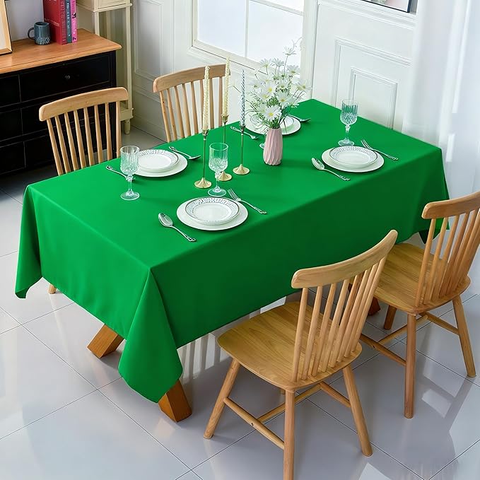 6-Pack 60x60 inch Forest Green Table Cloths, Solid Stain and Wrinkle Resistant Tablecloth, Premium Plain Weave Polyester Fabric Rectangle Table Linen Covers for Hotel, Banquet