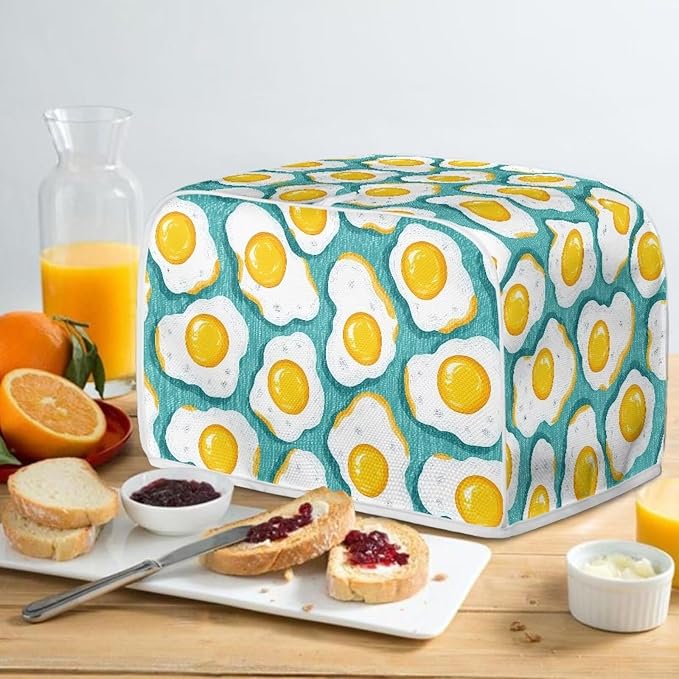 Doojoayie Fried Egg Toaster Cover Toaster Storage Bag Bread Maker Cover Stain Resistant for Kitchen 2 Slice Small Appliance Protector