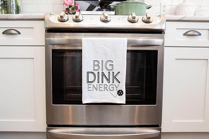 Funny Kitchen Towel - Big Dink Energy Pickleball Dish Cloth - Gift for Him or Her - Pickle Ball Gift - Retirement - Christmas - Mothers Day - Fathers Day - Birthday (Big Dink Energy)