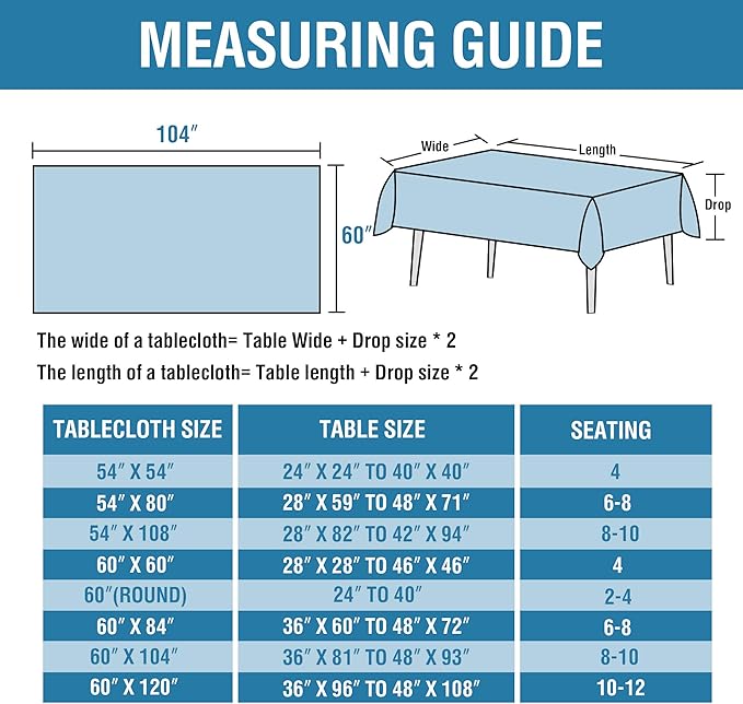 H.VERSAILTEX Linen Textured Table Cloths 60 x 104 Inch Premium Solid Tablecloth Spill-Proof Waterproof Table Cover for Dining Buffet Feature Extra Soft and Thick Fabric Wrinkle Free, Aqua