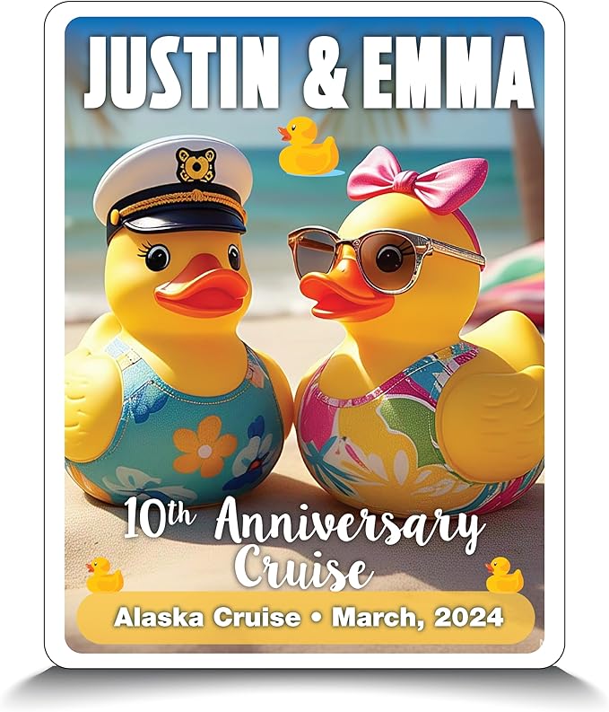 Rubber Duck Custom Magnets for Birthday and Cruise Cabin Doors Birthday Cruise Door Decorations| Anniversary Cruise Magnets Cabin Door Magnets (Large)
