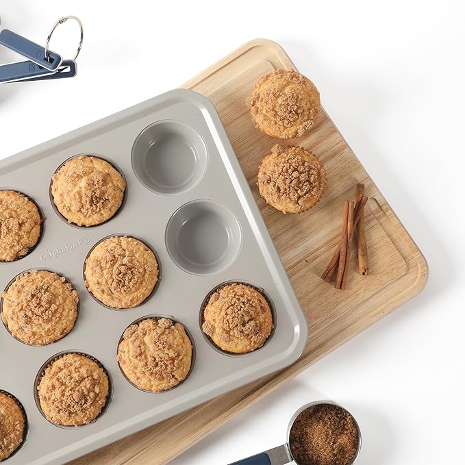 Calphalon Legacy 12 Cup Nonstick PFA Free Cupcake Muffin Pan - Taupe