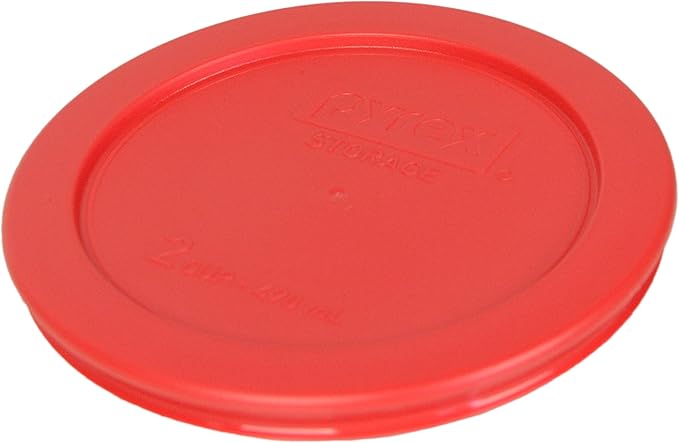 Pyrex 7200-PC 2-Cup Red Food Storage Replacement Lid (4-Pack) - Made in USA