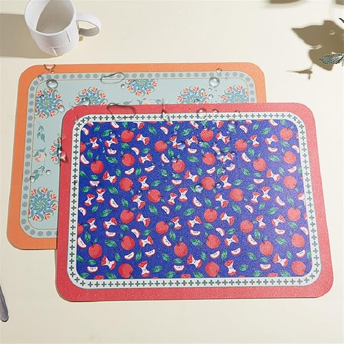 Classic Artwork Modern PU Placemats Non Slip for Dining Table Wipeable Reusable Plastic Tableware Dishwaser Home Decor(Classic-2)