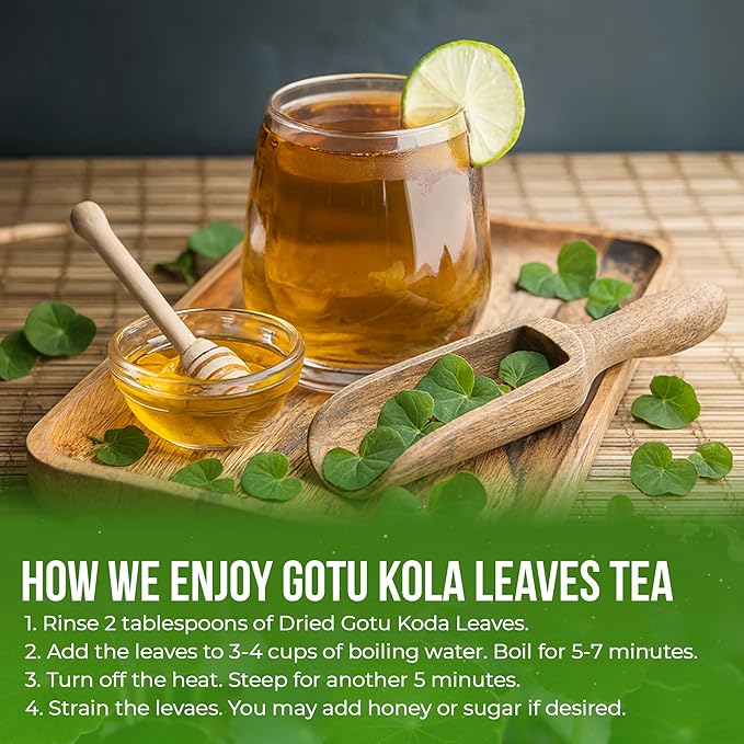 FreshDrinkUS, Premium Gotu Kola Leaves (Centella asiatica) | 8 oz Dried Loose Leaf | Naturally Mild & Earthy Herbal Tea – Premium Quality Leaves. Sugar-Free. Caffeine-Free. Vegan