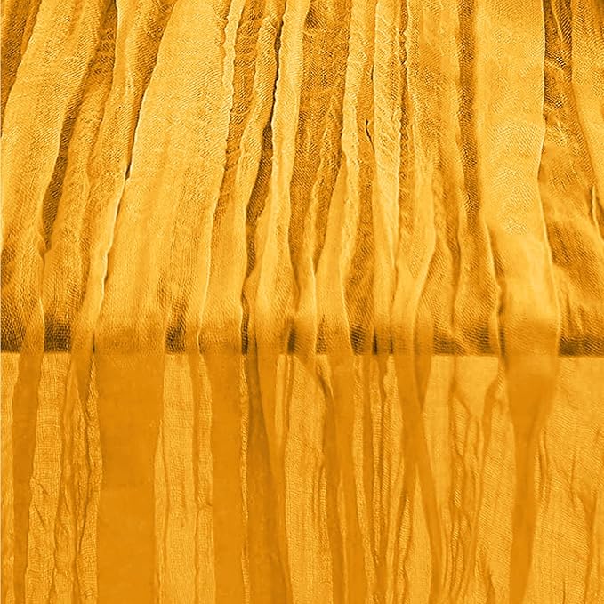 6 Pack Gold Cheesecloth Table Runner 35x120 Inch 10Ft Rustic Gauze Cheese Cloth Table Runner Sheer Cheesecloth Table Runners for Wedding Party Bridal Shower Decoration