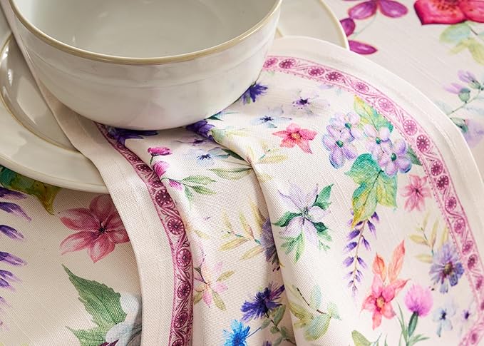 Maison d' Hermine Cloth Napkins Set of 4 100% Cotton Everyday Reusable Square Napkins Cloth Washable Dinner Party Wedding Restaurant Valentines Day Decorations Spring/Summer (Chardon, 20" x 20")
