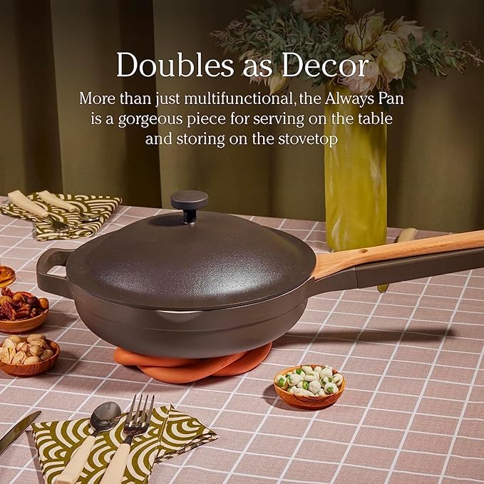 Our Place Mini Always Pan | 8.5" Ceramic Pan with Modular Lid & Beechwood Spatula | Patented 10-in-1 Nonstick, Non-Toxic Cookware Made Without PFAS | Induction & Oven-Safe up to 450°F | Blue Salt