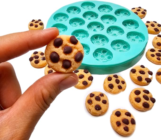Natucraft Mini Chocolate Chips Cookie Shape Silicone Mold for Wax Melts, Resin, Clay & Soap Crafting – Multi-Cavity NS033