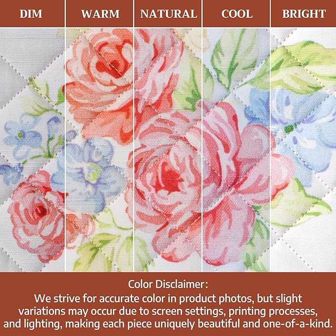 Maison d' Hermine Pot Holders 100% Cotton Heat Resistant Potholders 8" x 8" Hot Pads with Loop BBQ, Cooking, Baking, Grilling, Kitchen, Handling Hot Pans Spring/Summer (Pack of 1,Vintage Floral)