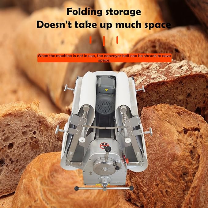 Commercial Dough Sheeter 550W Commercial Dough Pressing Machine Size of Conveyor Belt 500mm Bread Shortening Machine, Pastry Baking Machine 110V