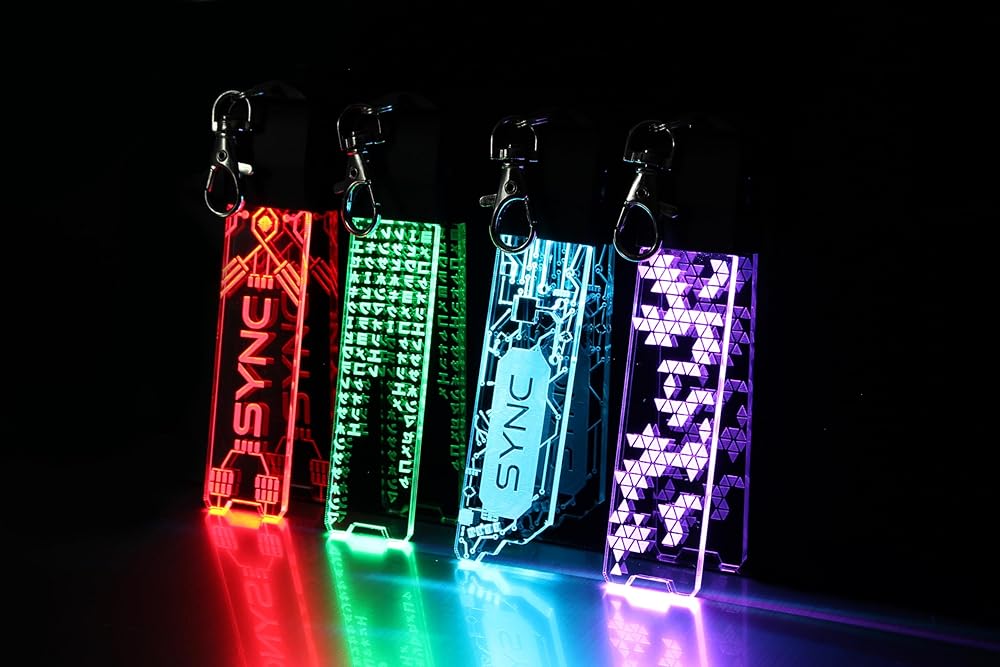 Futuristic Cyber LED Keychain | Different Designs - Circuit Board, Green Code, Binary Code, Personalised | Gift For Programmer Gamer