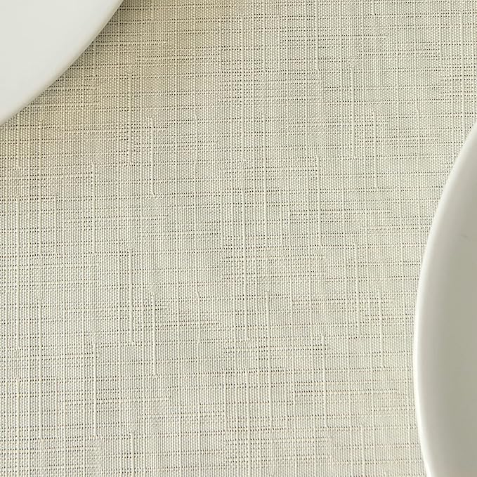 maxmill Square Tablecloth Water Resistance Antiwrinkle Spill Proof Linen Looking Texture Table Cloth, Decorative Fabric Table Cover for Banquet Parties Event Holiday Dinner, 70 x 70 Inch, Ivory