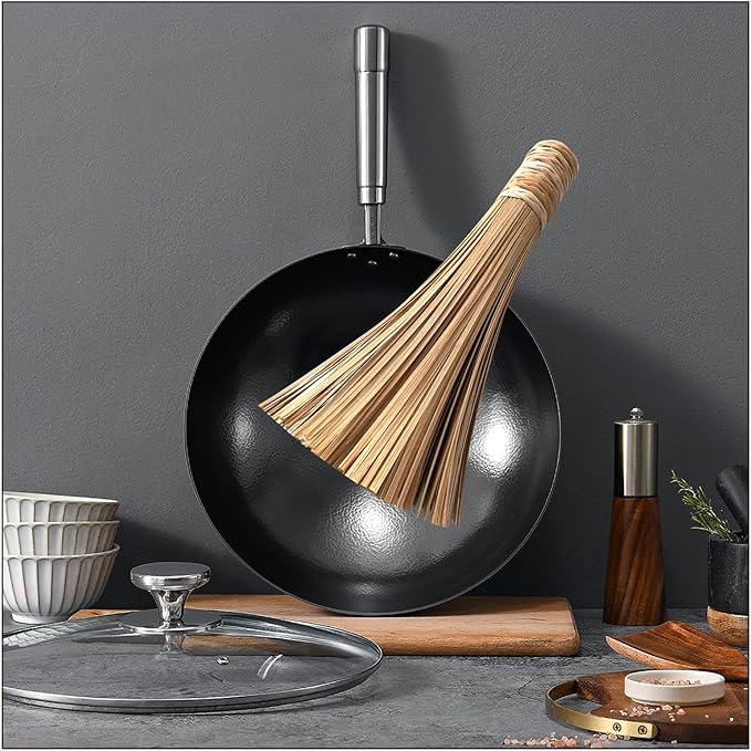 (Pack of 4) Bamboo Wok Brush (12")
