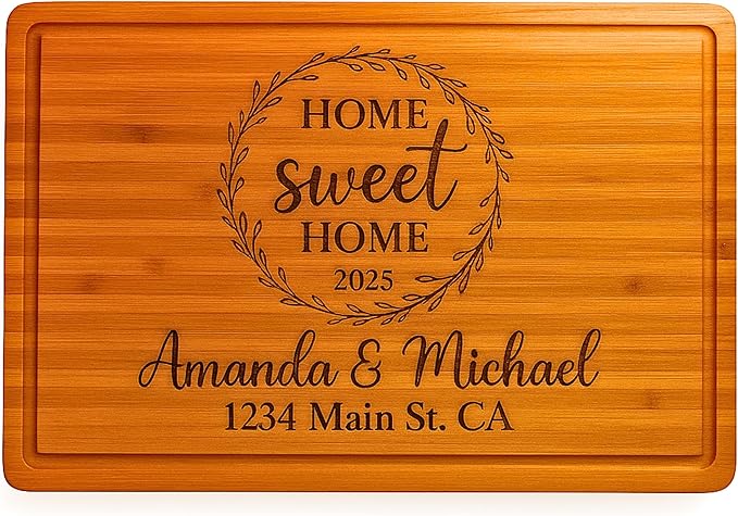 Personalized Housewarming Gifts - New Homeowner Cutting Board Gifts, Real Estate Closing Gift for Client, First Time House Buyers, Home Buyers, New Apartment & Neighbor Realtor, Valentines Day Gifts