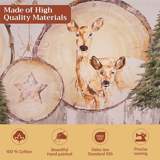 Maison d' Hermine Table Cloth Square Table 100% Cotton 54 x 54 Inches Fall Tablecloth Reusable Everyday Use for Thanksgiving Christmas Decorations Dining Farmhouse Party (Mountain Life)