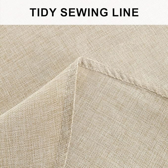 Hiasan Round Tablecloth 80 Inch Linen - Wrinkle and Stain Resistant Washable Polyester Fabric Table Cloth for Dining Room Kitchen Party, Beige