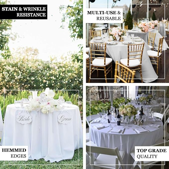 Efavormart Round Tablecloth, 108 Inch Stain & Wrinkle Resistant Washable Table Cloth, Decorative Polyester Fabric Table Cover for Banquet, Wedding, Dining- Sage Green