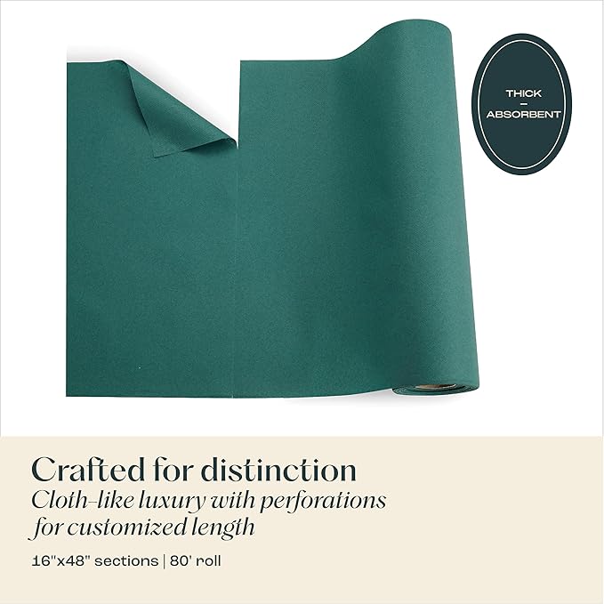 Disposable Table Runner for Dining Table, 16" x 48" 20-Pack Linen-Like Wood Paper Table Runners for Party, Wedding Or Event