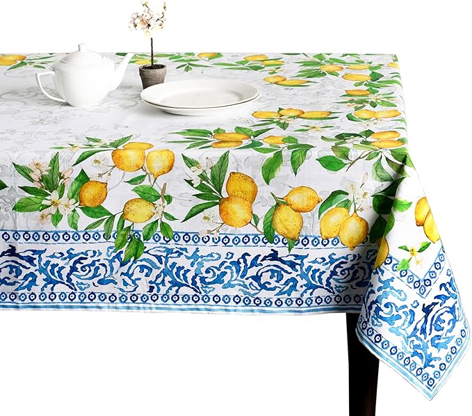 Maison d' Hermine Table Cloth Rectangle Table 100% Cotton 70 x 140 Inches Tablecloth Reusable Decorative for Dining Room Farmhouse Home Valentines Day Decorations Spring Summer - Cedrat