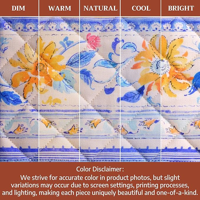 Maison d' Hermine Pot Holders Set 100% Cotton Heat Resistant Potholders 8" x 8" Hot Pads with Loop BBQ, Cooking, Baking, Grilling, Kitchen, Handling Hot Pans Spring/Summer (Pack of 2, Girassol)