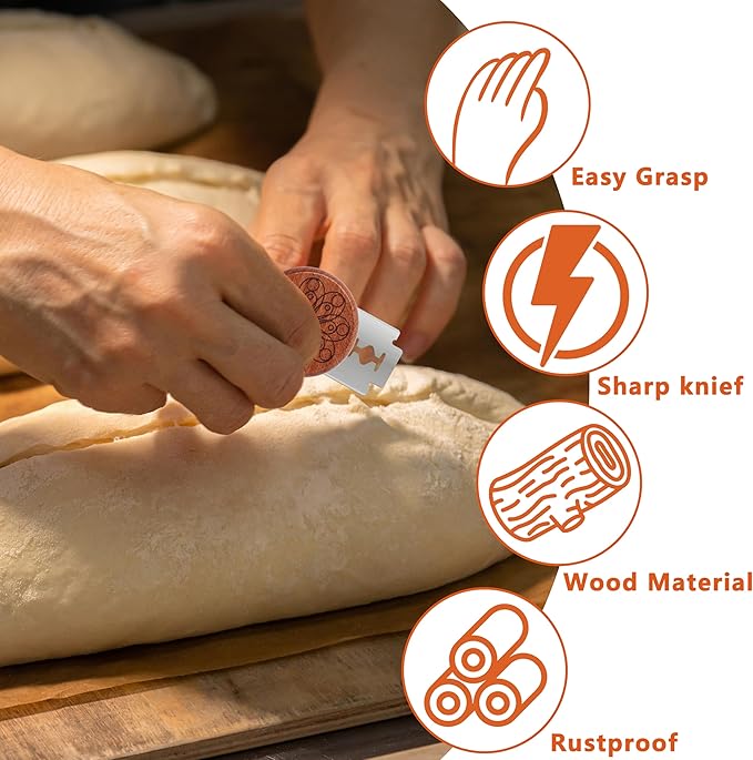 UFO Bread Lame Cutter for Homemade Sourdough,Bread Scorer Tool for Sourdough with 5 Blades and Case,Slashing Tool Bread Cutting Knife for Artisan Bread and Baguette Makers,Circle-red