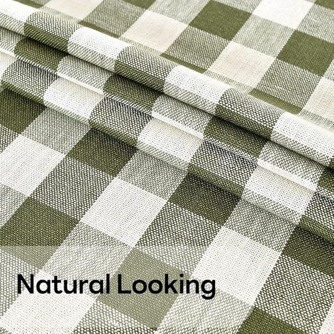 Gingham Tablecloth Rectangle Table Cloth Heavy Duty Cotton Checkered Table Cover for Spring Picnic Kitchen Dining(C-Sage Green, 52x70 inch)