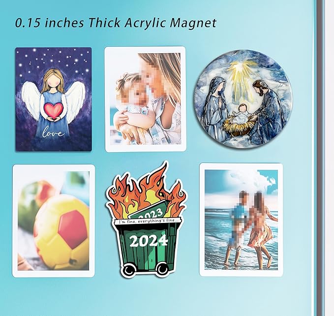 Christmas Nativity Scene Magnets, Religious, 3 Inch Round Acrylic Fridge Magnets