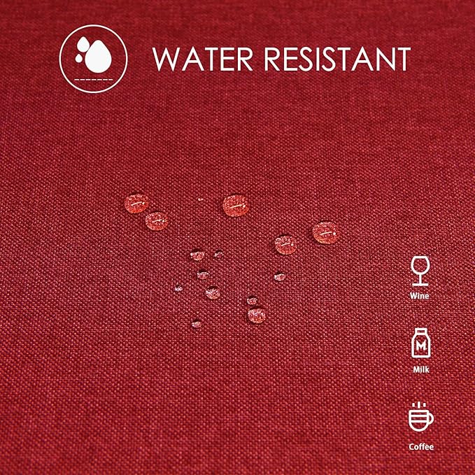 BALCONY & FALCON Table Cloth for 6 Foot Rectangle Tables – Waterproof, Wrinkle-Free Farmhouse Tablecloth for Dining, Kitchen, Wedding, Baby Shower & Christmas Holiday Gatherings (Red, 55" x 95")