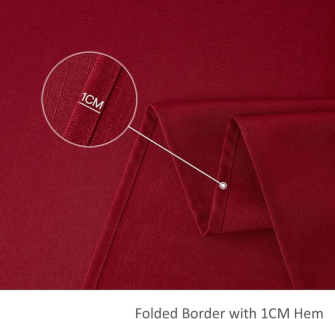 maxmill Square Tablecloth Water Resistance Antiwrinkle Spill Proof Linen Looking Texture Table Cloth, Decorative Fabric Table Cover for Banquet Parties Christmas Holiday Dinner, 70 x 70 Inch, Red