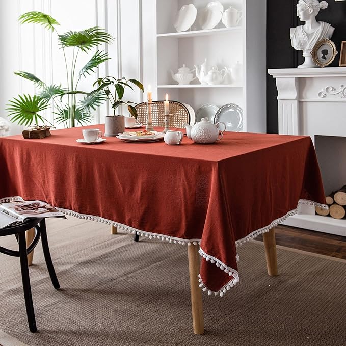 Rectangular Tablecloth Solid Color Tablecloth Style Orange Tablecloth Plain Tablecloth Holiday Decoration Home(Style4,70 * 70cm)