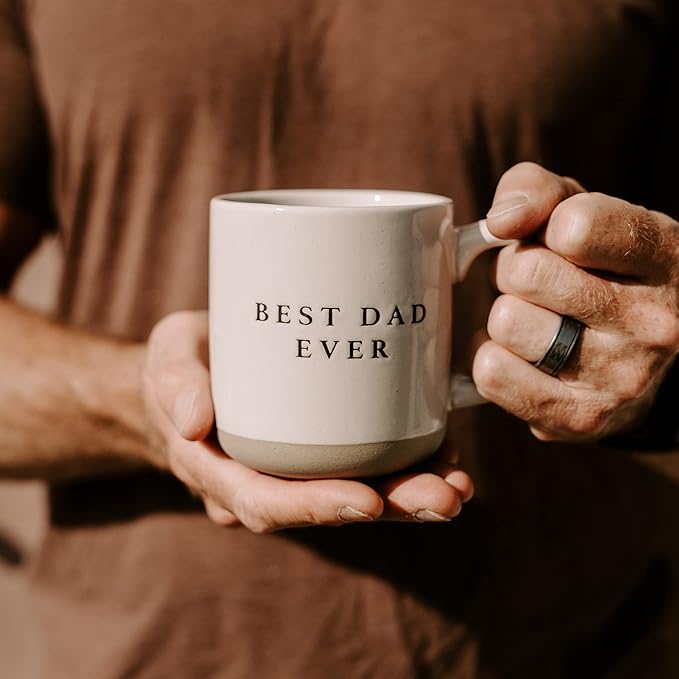 Sweet Water Decor Stoneware Coffee Mugs | Dad Mug | Novelty Coffee Mugs | Microwave & Dishwasher Safe | 14oz Tea Cup | Father's Day Gift (Best Dad Ever)