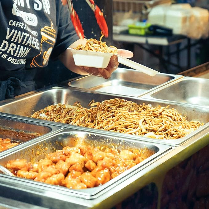 VEVOR 6 Pack Stainless Steel Hotel Pans - 1/2 Size 6-Inch Deep 0.8mm Thick Anti-Jam Commercial Food Pans for Steam Tables, Restaurants, Catering & Industrial Use