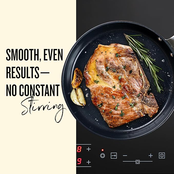 Alva Maestro 3-Piece Stainless Steel Nonstick Frying Pan Set – Made Without PFAS, PFOA & PTFE Ceramic Coating – Reinforced 5-Ply Aluminum Core, Oven & Induction Safe for Even Heat, Easy Clean Coating