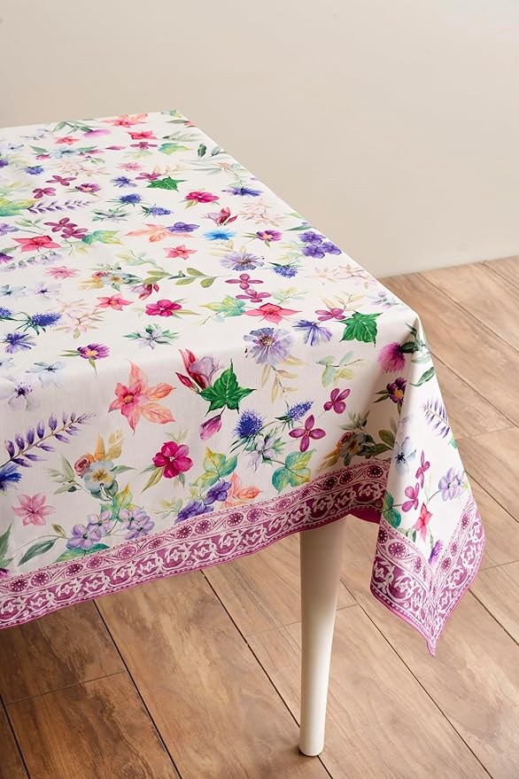 Maison d' Hermine Table Cloth Rectangle Table 100% Cotton 70 x 90 Inches Tablecloth Reusable Decorative for Dining Room Farmhouse Home Valentines Day Decorations Spring Summer - Chardon