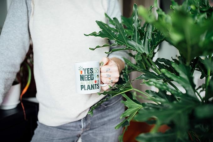 Loftipop Plant Lover Coffee Mug, Houseplant Tea Cup, Gardner Landscape Green Thumb Gifts, Yes I Really Do Need All These Plants (11oz)