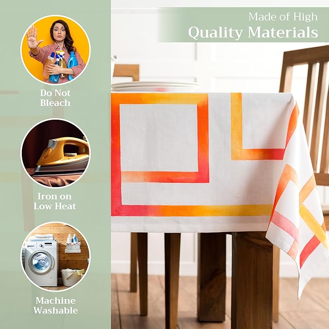 Maison d' Hermine Table Cloth Rectangle Table 100% Cotton 60 x 108 Inches Tablecloth Reusable Decorative for Dining Room Farmhouse Home Valentines Day Decorations Spring Summer - Summer Maze