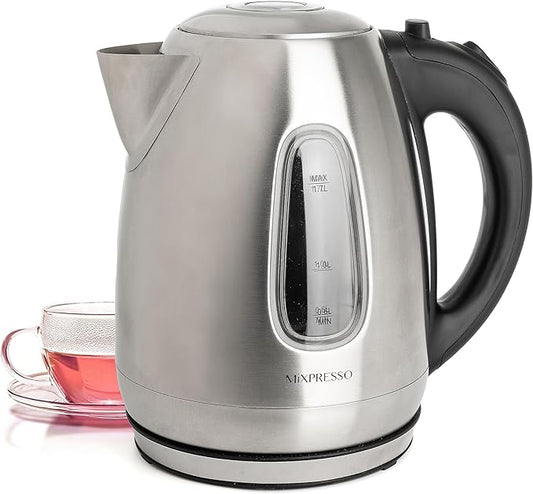 Mixpresso 1.7L Stainless Steel Small Electric Kettle, Cordless 1500w Fast Boiling Pot, Portable Hot Water Electric Tea Kettle With Boil Dry Protection & Auto Shut-Off