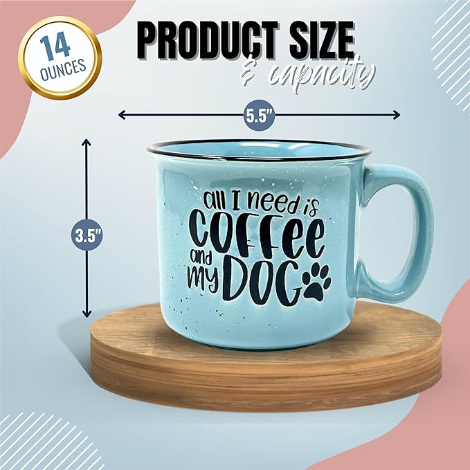 Cute Funny Large 15 oz Coffee Mug for Dog Lovers - Dog Mom, Dog Dad, Fur Mama - Unique Fun Gifts for Her, Dad, Mom, Sister, Teacher, Coworkers - Coffee Cups & Mugs with Quotes