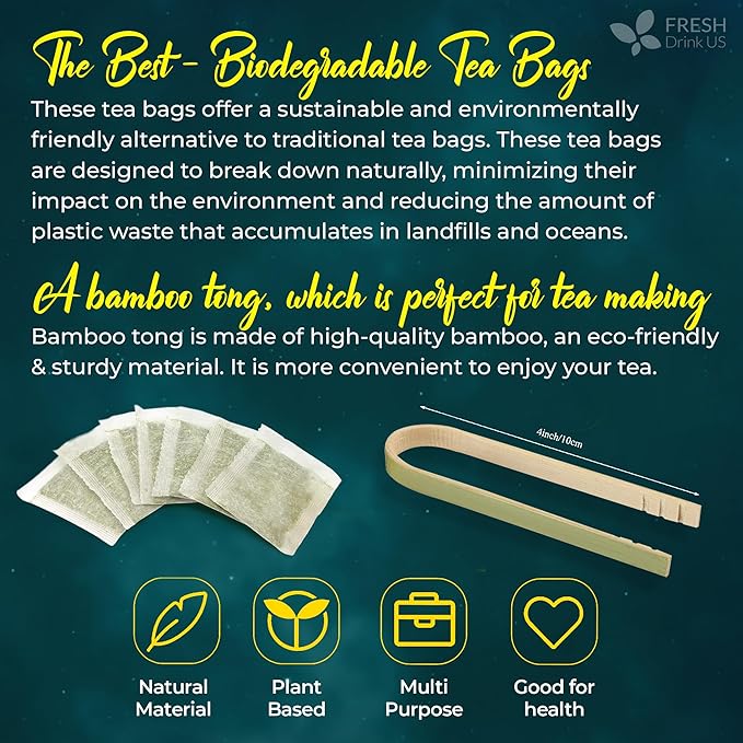 FreshDrinkUS, Tulsi Sleep Tea Bags | 75 Tea Bags | Herbal Blend with Tulsi Holy Basil, Chamomile, Gotu Kola, Ashwagandha & Peppermint | Naturally Caffeine-Free, Relaxing Evening Herbal Tea. Vegan