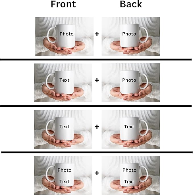 Personalized Coffee Mug, Custom Text, Photo or Company Logo Ceramic Mug, Customized 11oz Coffee or Tea Mug, Personalized Gift with Picture and or Text (White with Blue Handle and Inside)