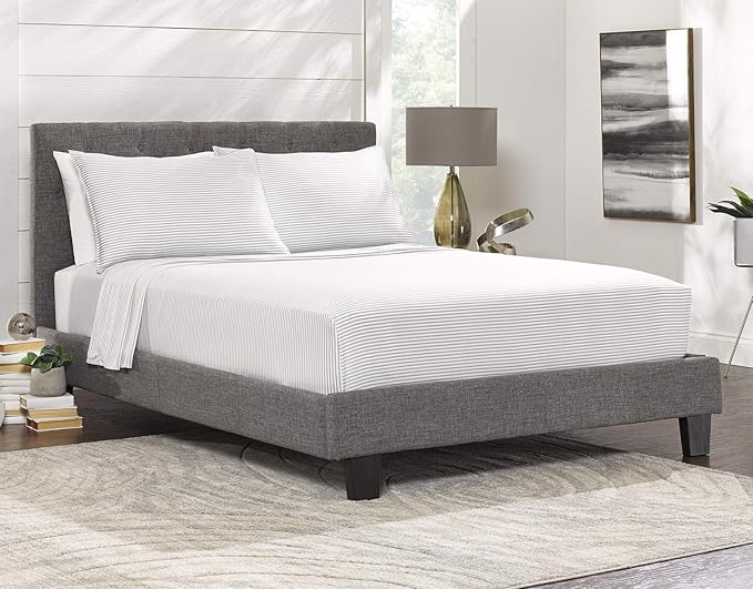 Pure Bamboo Twin Sheets, Genuine 100% Organic Viscose Derived from Bamboo Bed Sheet Set, Luxuriously Soft & Cooling, Double Stitching, 2 Year Quality Promise (Twin, Stripes)