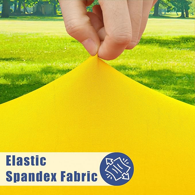Round Spandex Tablecloth, Elastic Fitted Waterproof Tablecloths for 45"-56" Tables, Stretch Washable Picnic Table Cover for Camping, Dining, Indoor and Outdoor, Yellow